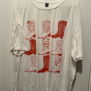 SHEIN White Curve T-Shirt